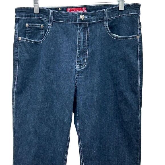 JFNT Jeans For New Time Jeans Women's Size 14 Dark Wash Blue Straight Leg Denim - Picture 3 of 10